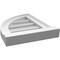 Ekena Millwork Quarter Round Top Left Surface Mount PVC Gable Vent w/ 2"W x 2"P Brickmould Sill Frame, 12"W x 16"H GVPQL12X1603SN - alternate 3
